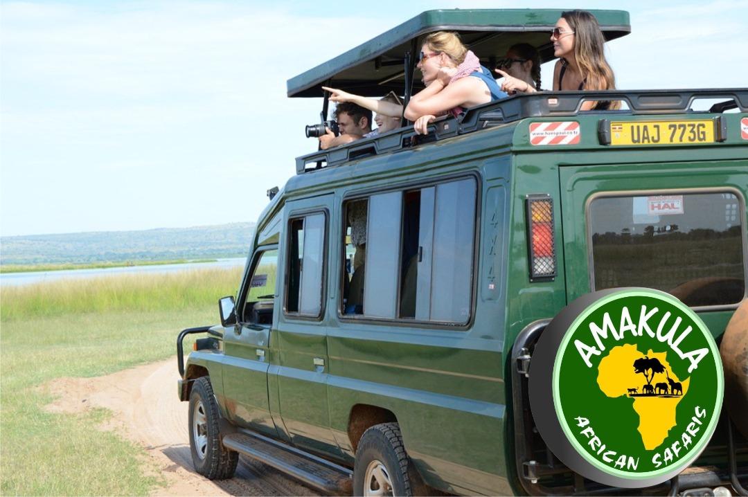 Tourists in a Van on a Safari Hosted by Amakula African Safaris and our blog