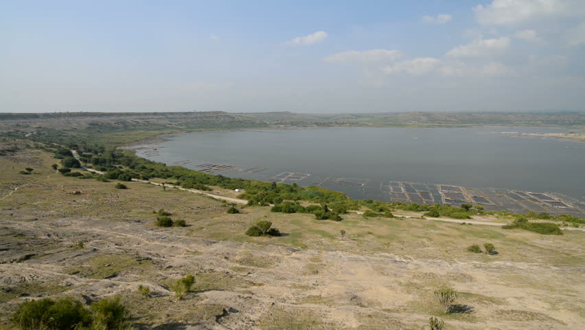 Lake Katwe Craters in Queen Elizabeth National park: The Explosion Craters are a group of old volcano holes in Queen Elizabeth Park in Uganda.