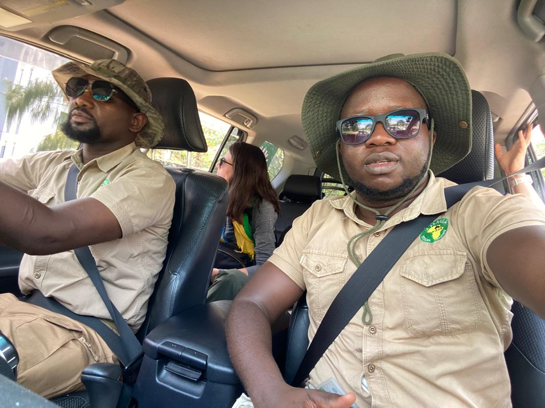 Inside our Safari jeep With our Guides transferring Guests