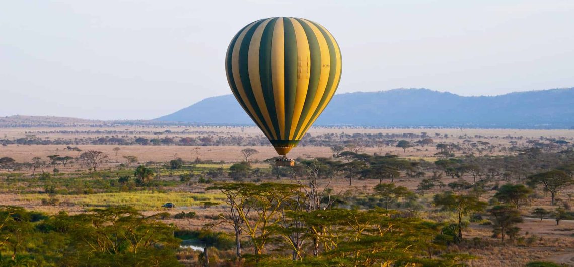 See migration herds from a hot air balloon